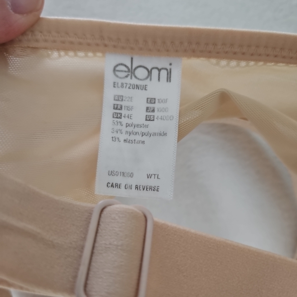 Elomi Bijou Plunge Convertible T-Shirt Lined Underwire Bra US Size 44DDD - Picture 7 of 8